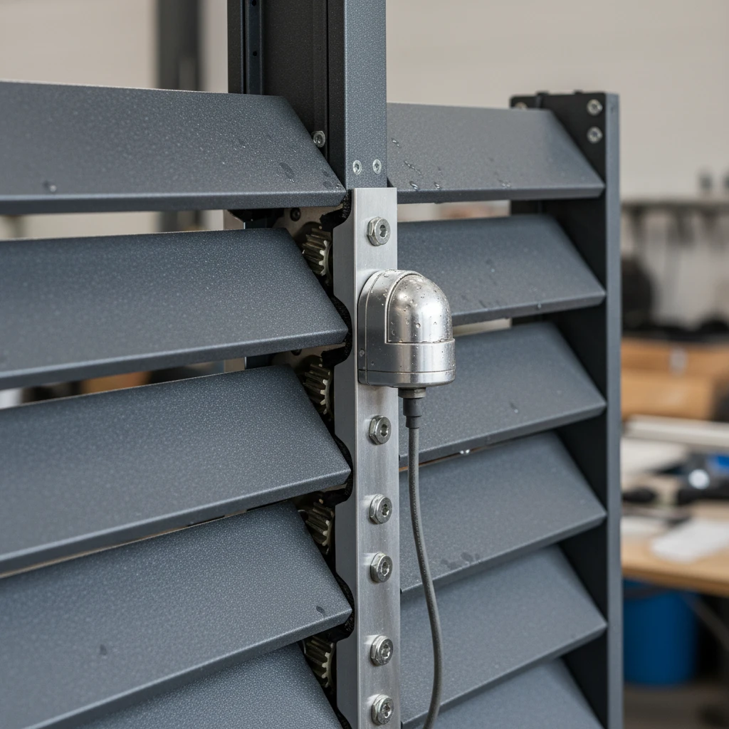 Engineering detail of louvre mechanism