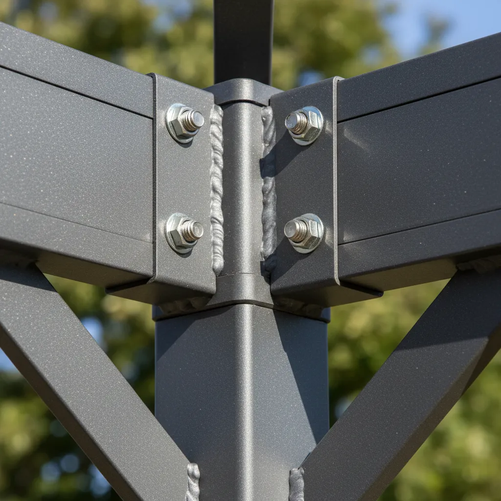 Reinforced aluminum gazebo frame details