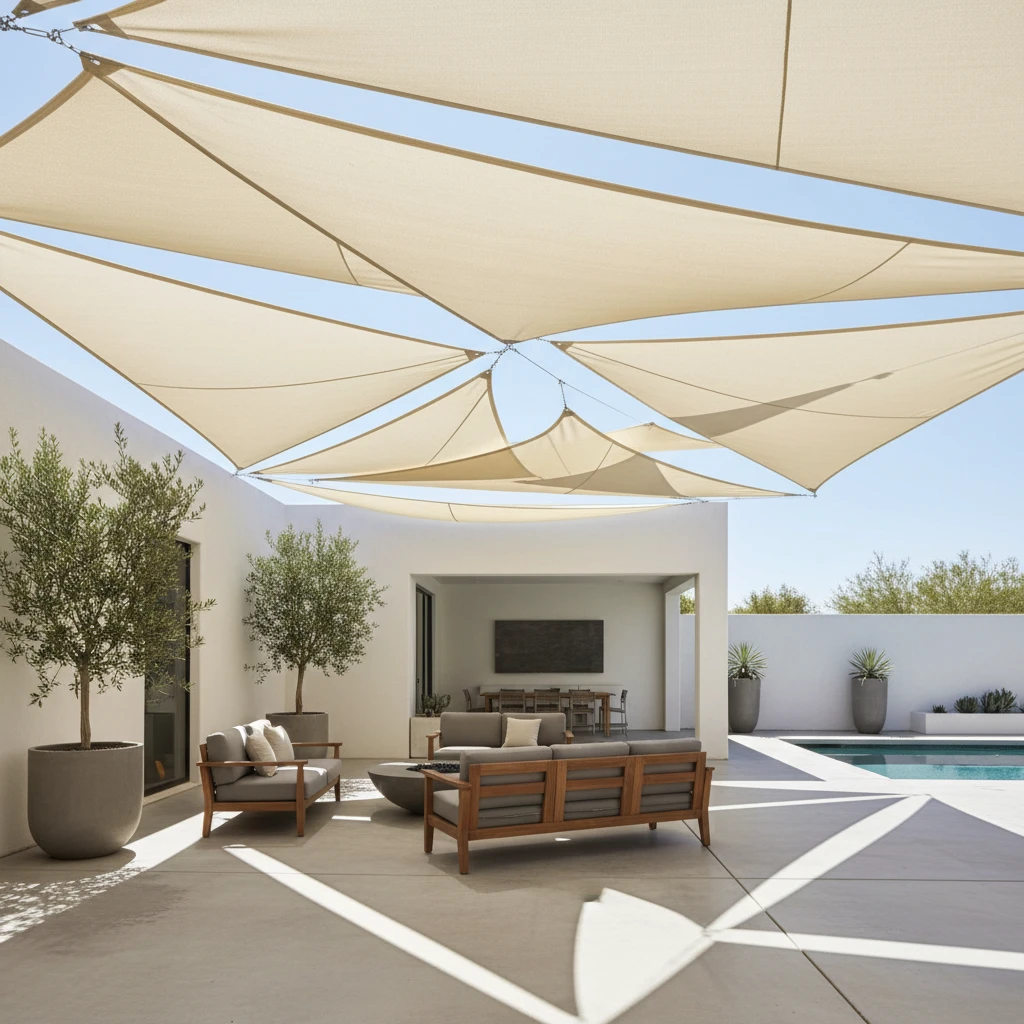 Geometric shade sails nz design offering architectural aesthetics