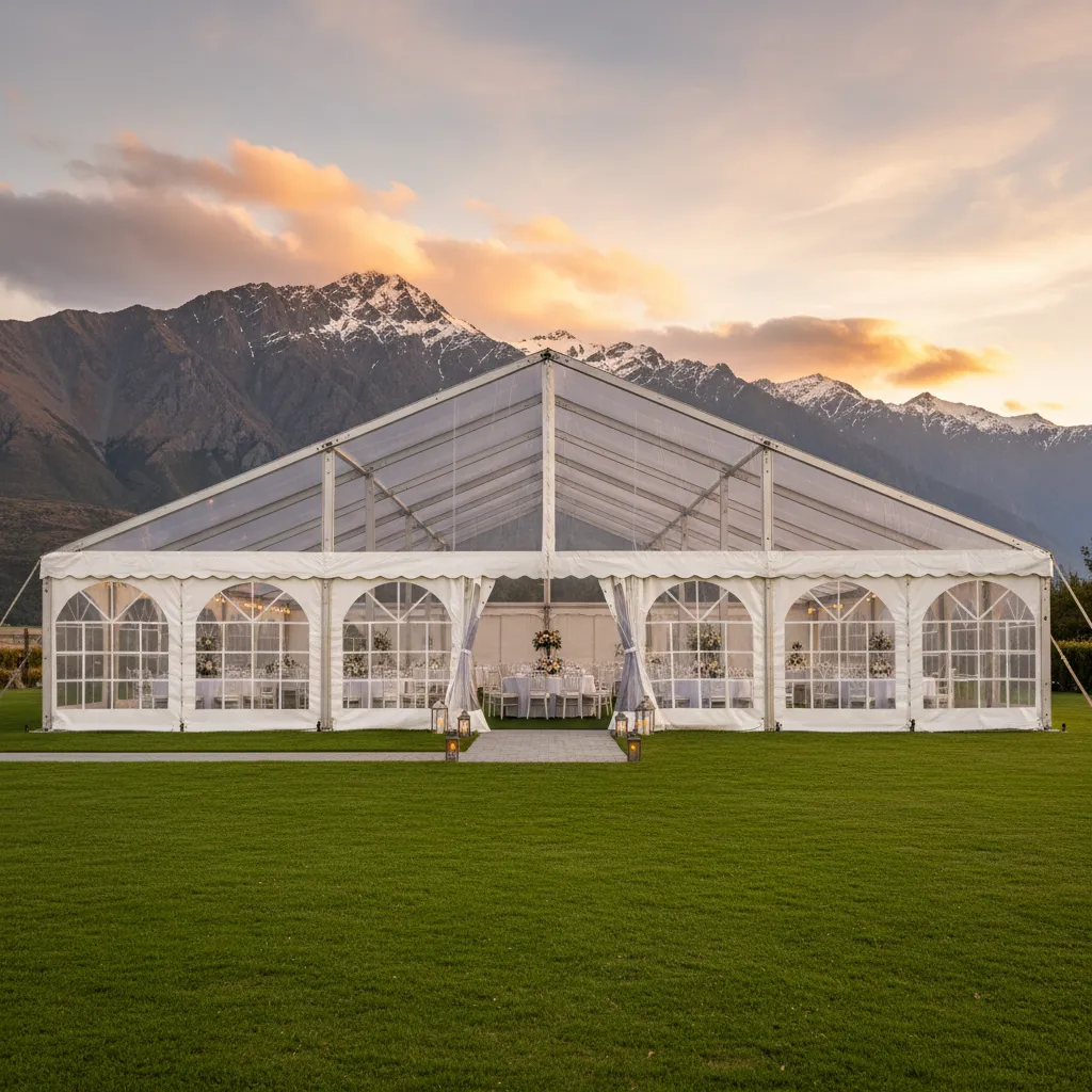 Heavy-duty party marquee for sale NZ setup in a garden