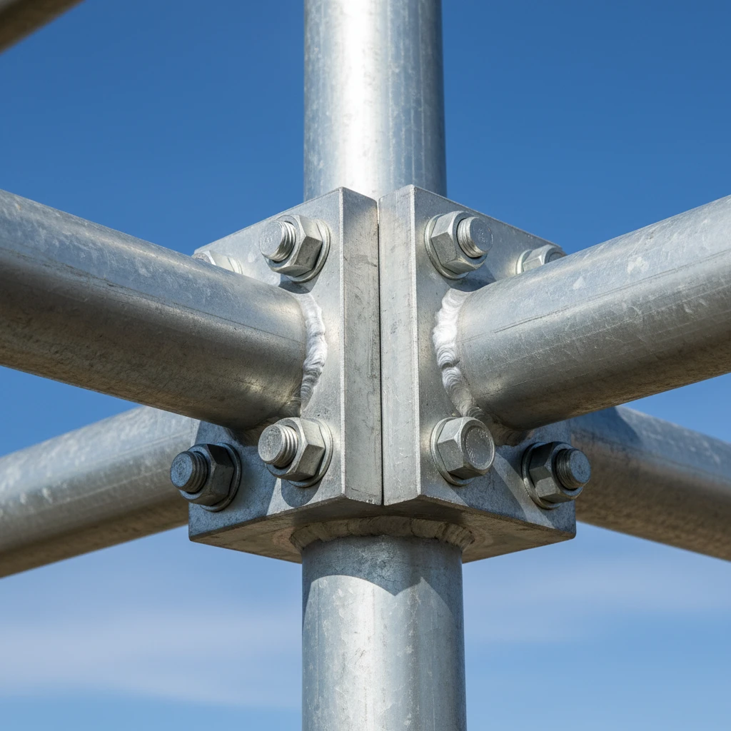 Heavy-duty galvanized steel marquee frame connector