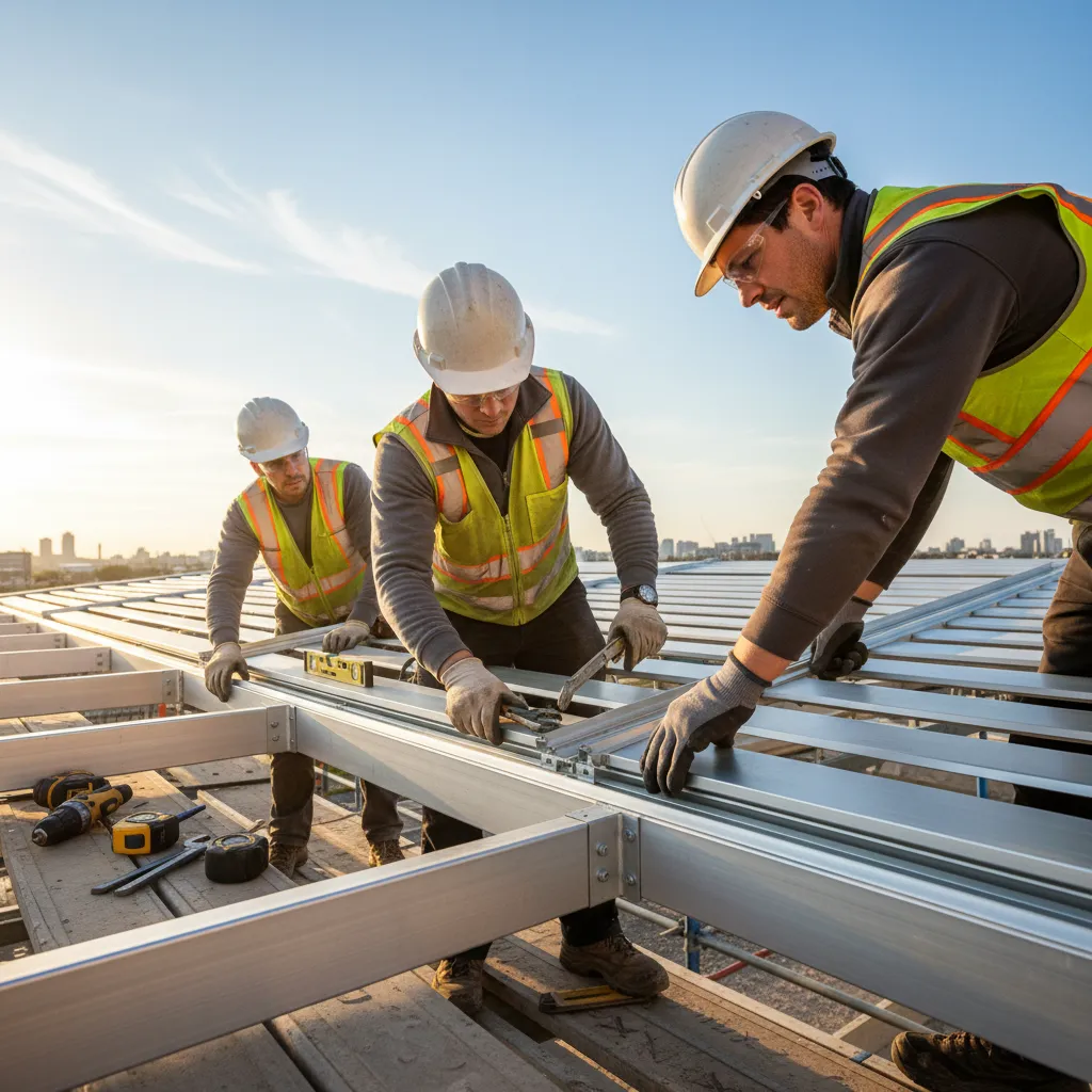Professional installation of louvered roof system