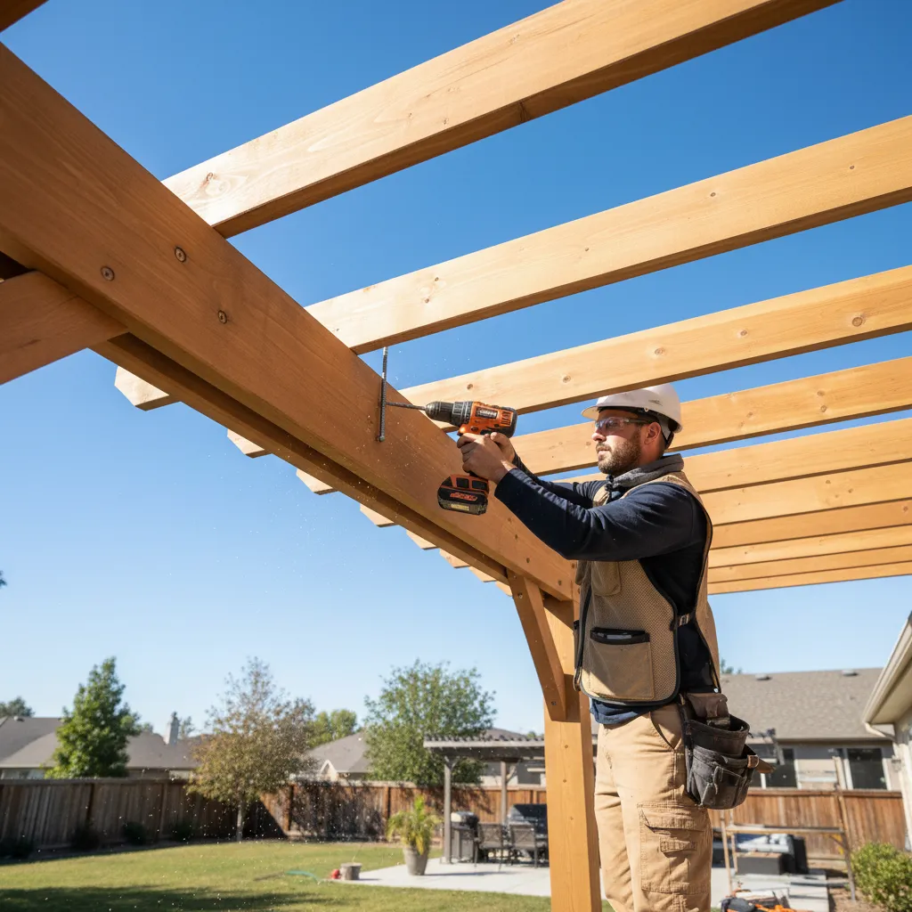Attaching rafters to the pergola beam