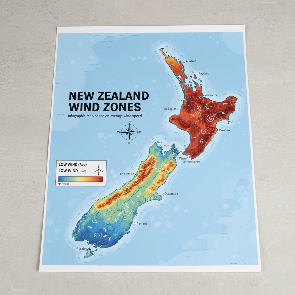 New Zealand Wind Zone Map NZS 3604