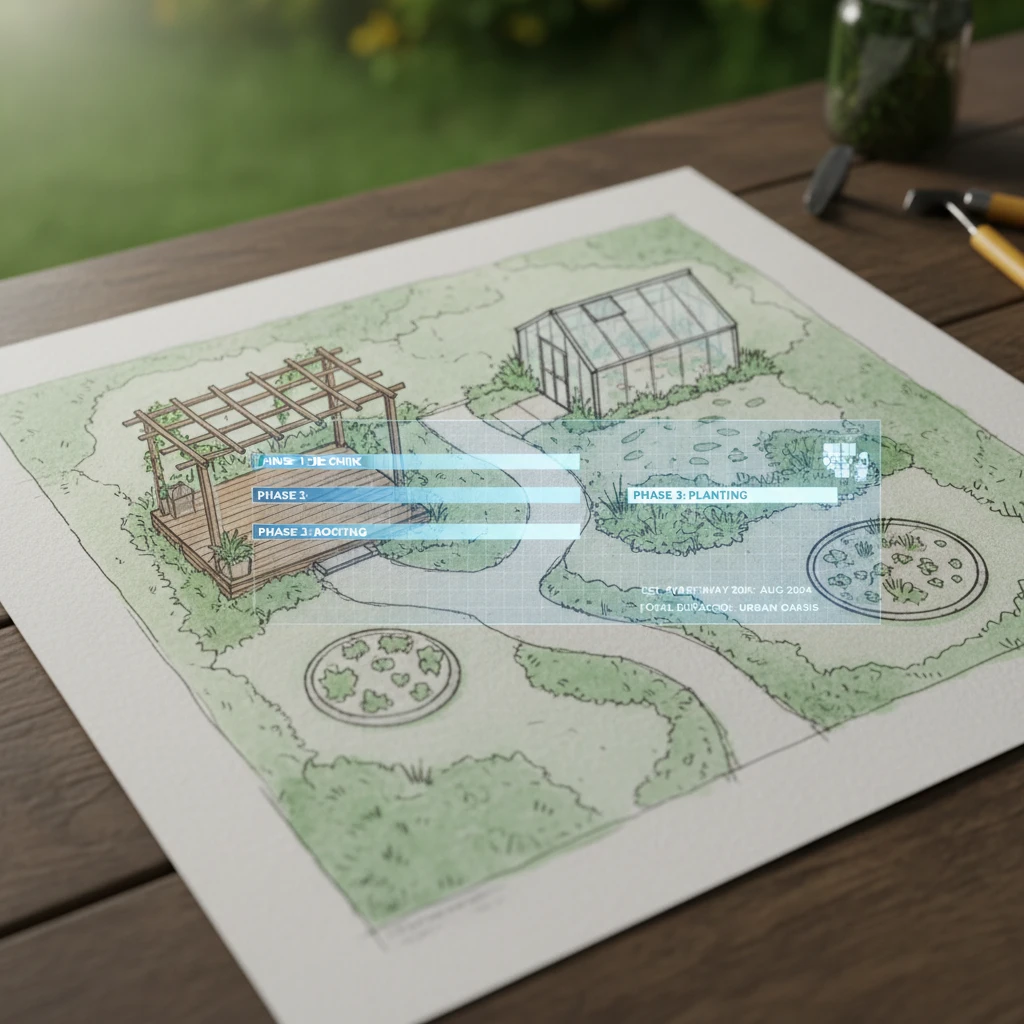 Staged build planning for garden renovation