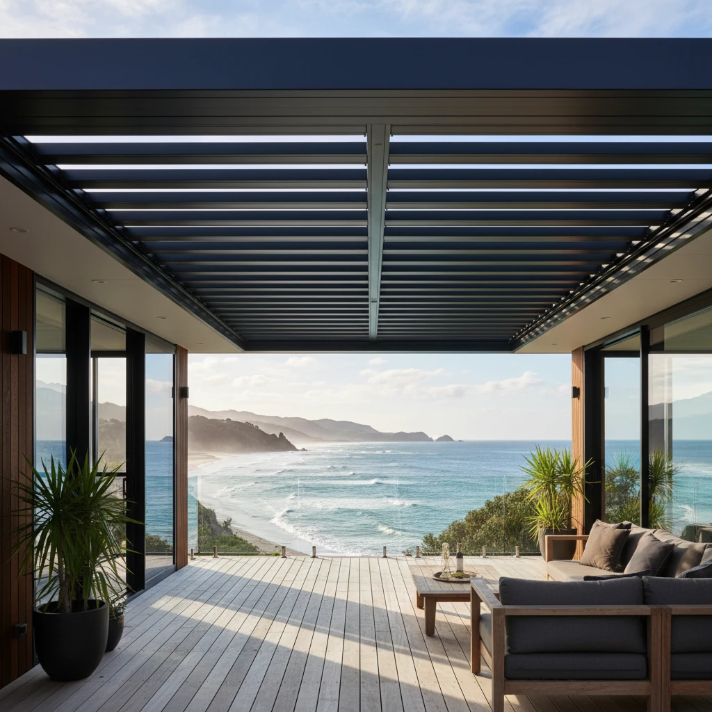 Modern motorized kitset louvre roof NZ 2024