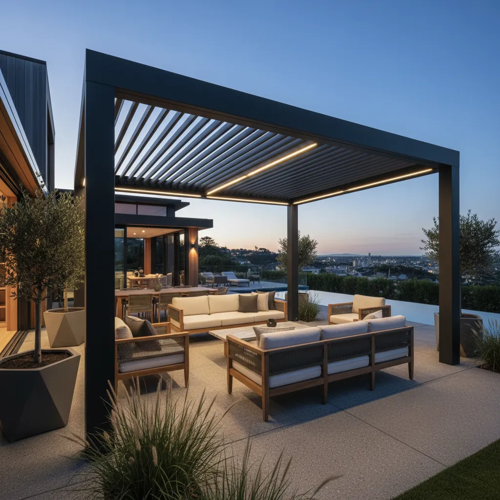 Modern louvre pergola in Remuera Auckland
