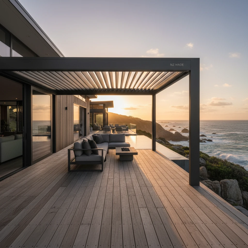 Architectural integration of a high-quality NZ made pergola