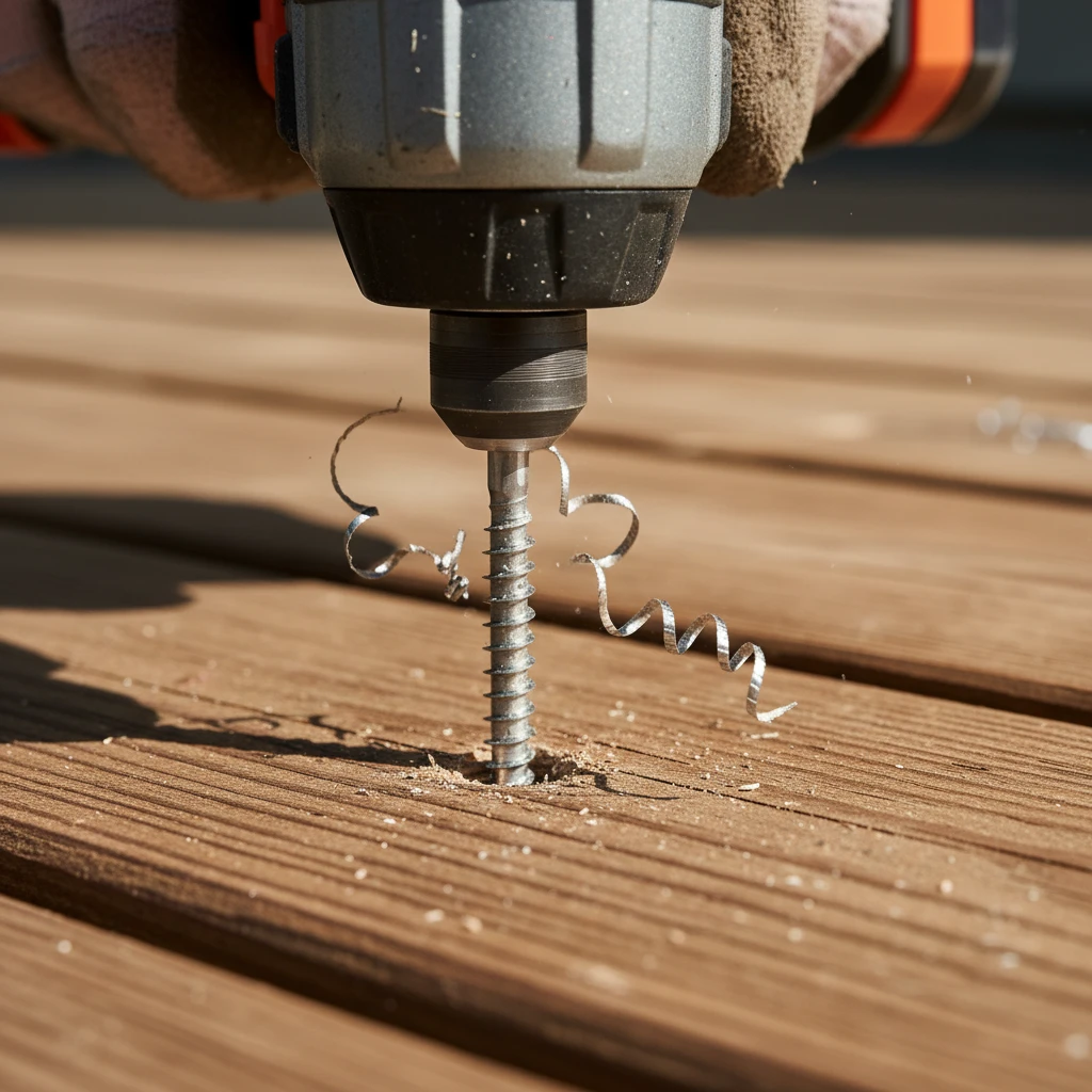 Professional installation of stainless steel deck screws